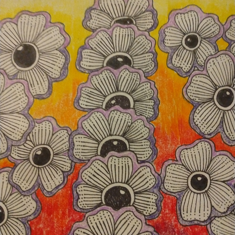Flower medley drawing